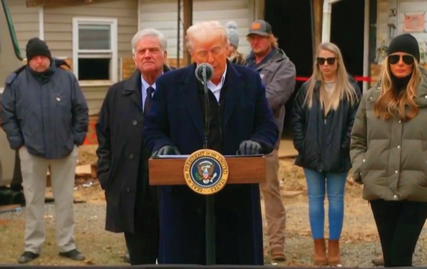 During a visit to Swannanoa, North Carolina, in January 2025, the newly elected President Trump promised aid to communities devastated by Hurricane Helene.