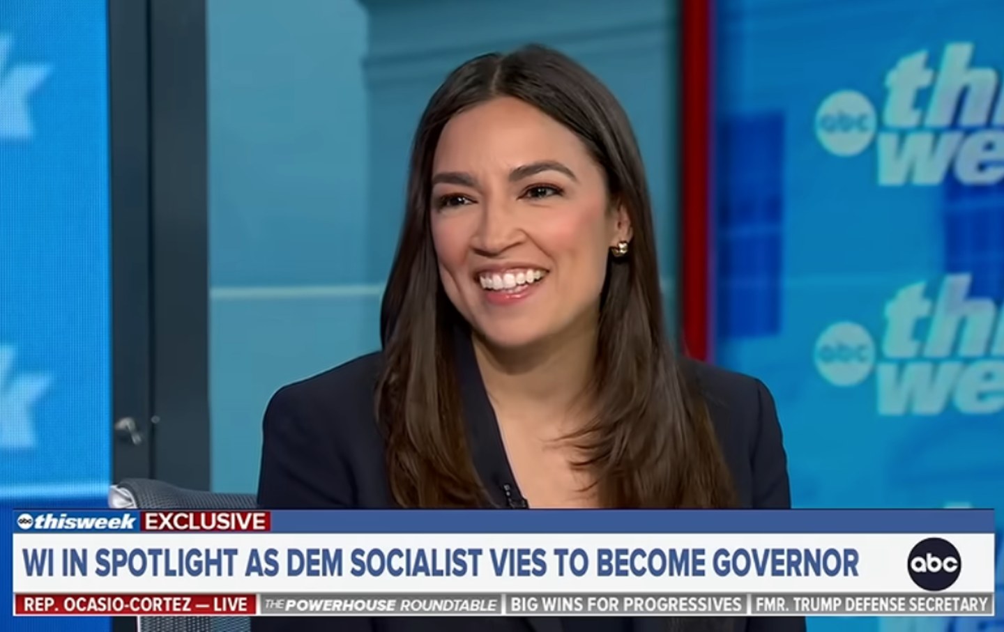 Alexandria Ocasio-Cortez on ABC's "This Week," on August 9, 2026.