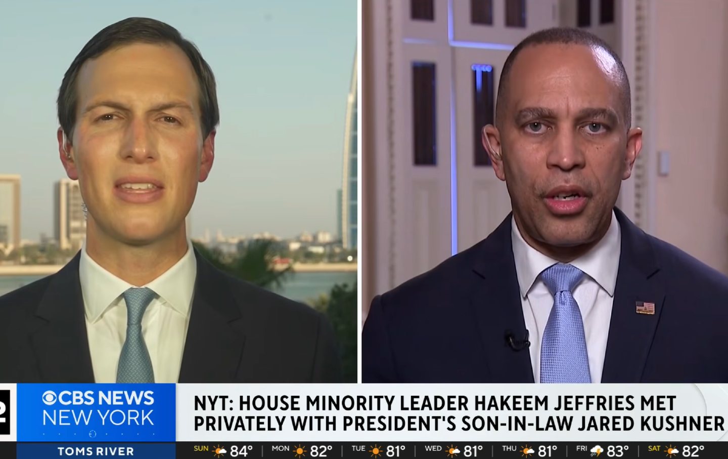 Jared Kushner and Hakeem Jeffries.