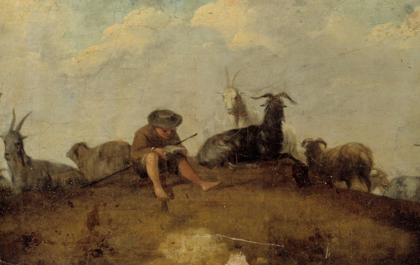 A shepherd reading,, by Johann Heinrich Roos (1631–1685).