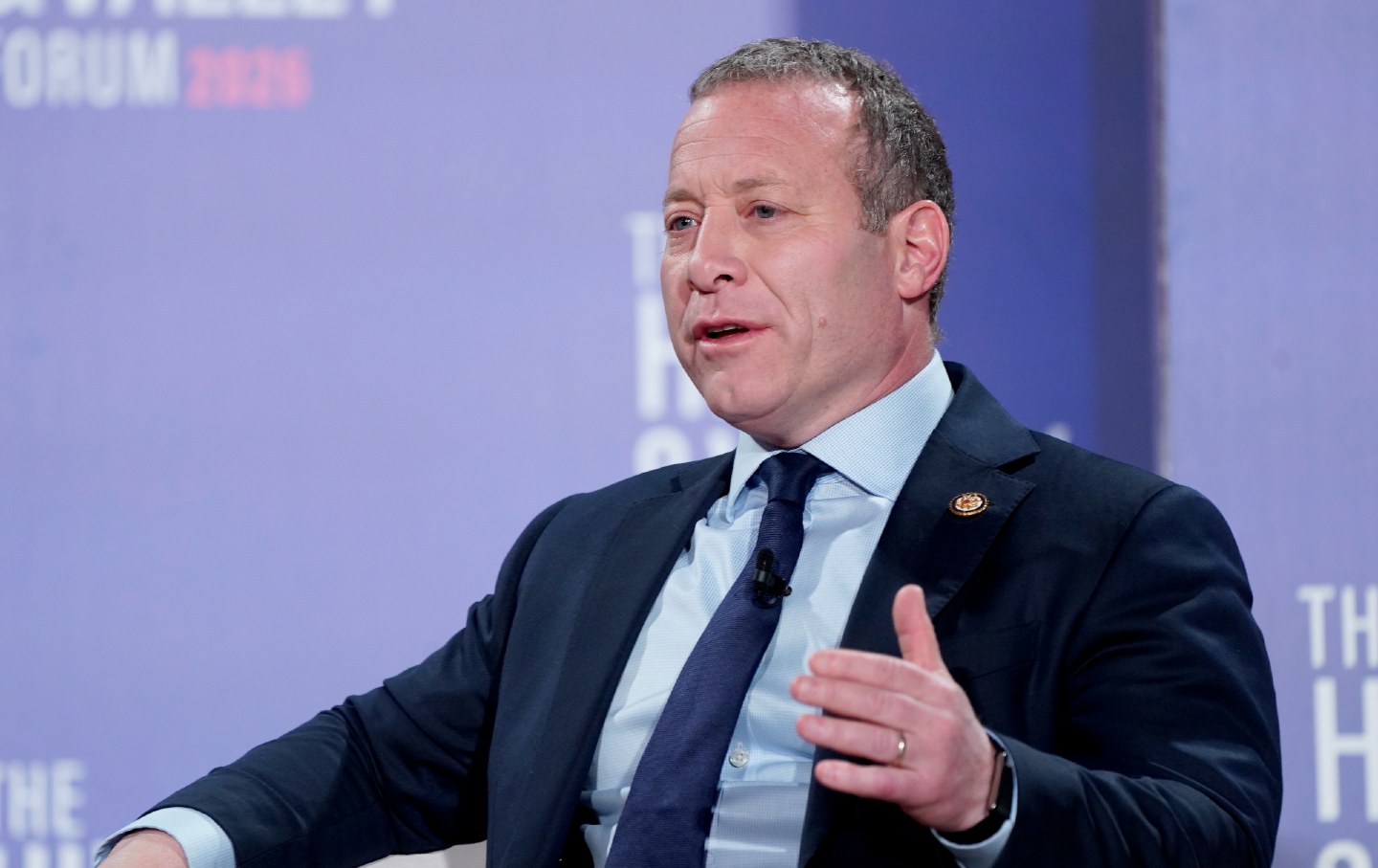 Josh Gottheimer participates in the Competing and Setting the Standards in the AI Era panel during The Hill & Valley Forum 2026 at Andrew W. Mellon Auditorium on March 24, 2026 in Washington, DC.