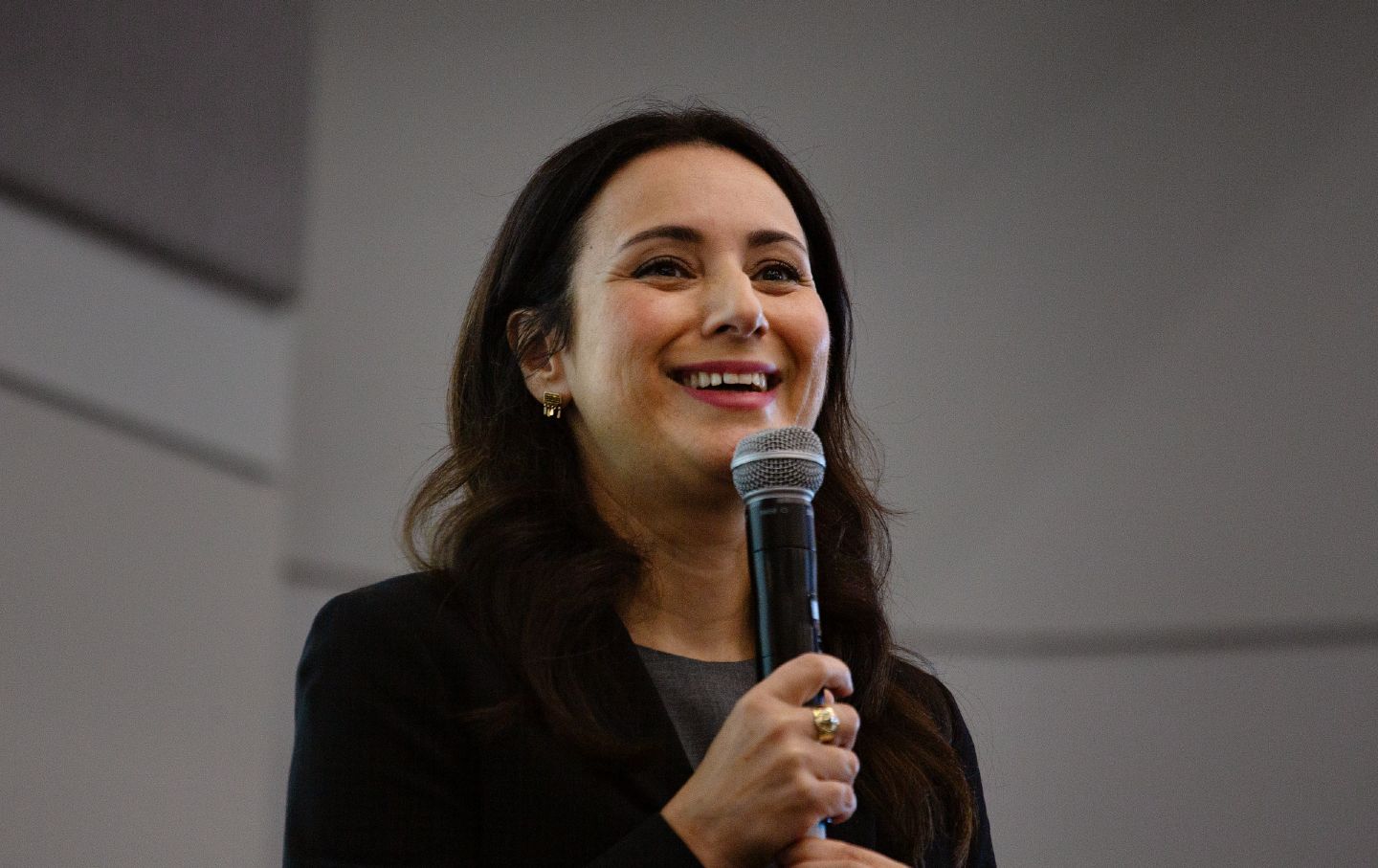 Texas gubernatorial candidate Gina Hinojosa (D-TX) speaks during an education town hall at a local community center on October 10, 2026, in Cypress, Texas.
