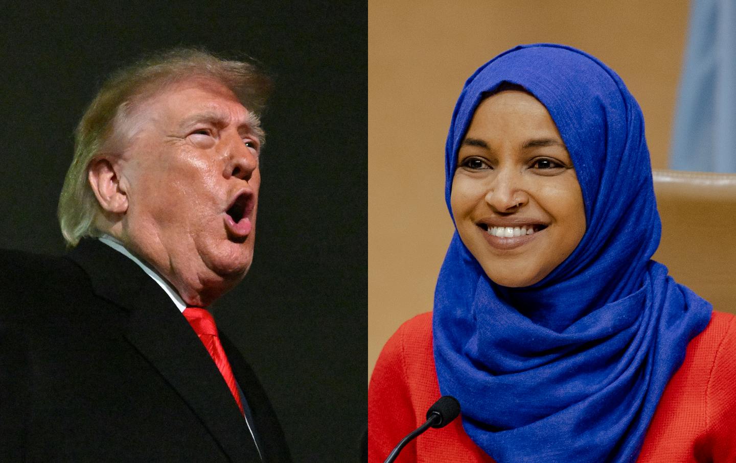 Donald Trump and Ilhan Omar.